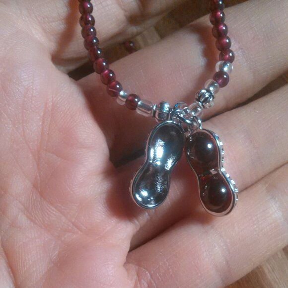 Simulated Orange Sapphire and Garnet Beaded Necklace - Picture 9 of 11